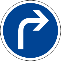 B21c1 - Direction obligatoire à droite (intersection)