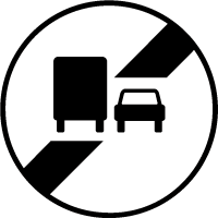 B34a - Fin d'interdiction de dépasser (B3a)