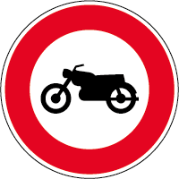 B9h - Accès interdit aux motocyclettes
